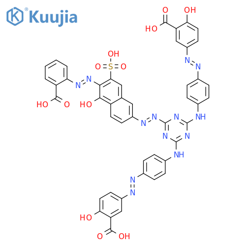 Benzoic acid,3,3'-[[6-[[6-[(2-carboxyphenyl)azo]-5-hydroxy-7-sulfo-2-naphthalenyl]azo]-1,3,5-triazine-2,4-diyl]bis(imino-4,1-phenyleneazo)]bis[6-hydroxy-(9CI) structure