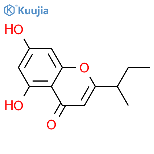 5,7-Dihydroxy-2-(1-methylpropyl)-4H-1-benzopyran-4-one; (S)-form structure