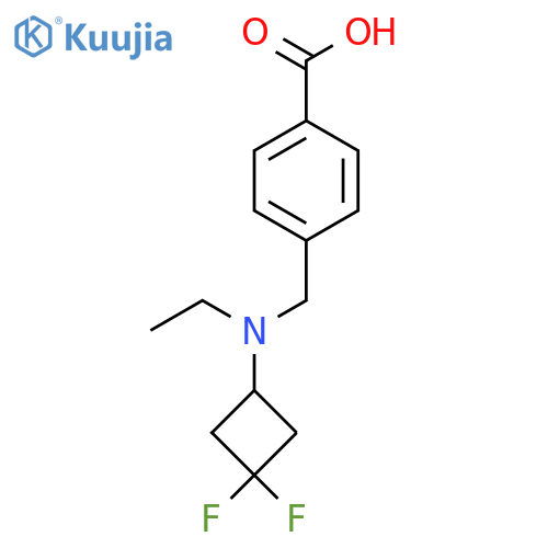 4-(((3,3-Difluorocyclobutyl)(ethyl)amino)methyl)benzoic acid structure