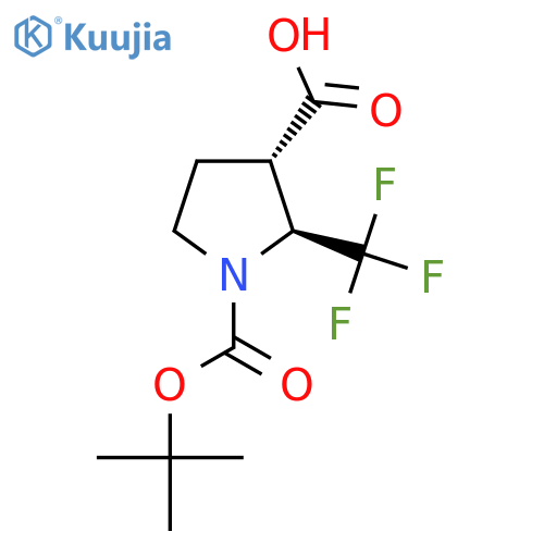 Trans-2-Trifluoromethyl-pyrrolidine-1,3-dicarboxylic acid 1-tert-butyl ester structure