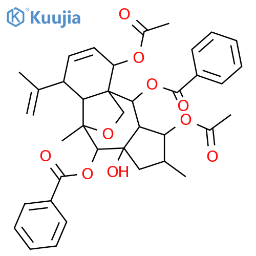 13,17-Epoxy-8,10(18)-myrsinadiene-3,5,7,14,15-pentol; (2β,3β,5α,7β,13α,14β,15β)-form, 5,14-Dibenzoyl, 3,7-di-Ac structure