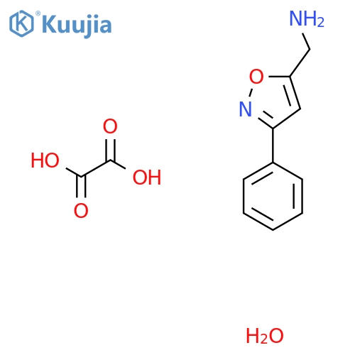 [(3-Phenyl-5-isoxazolyl)methyl]amine oxalate hydrate structure