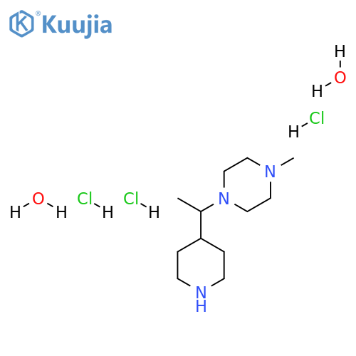 1-Methyl-4-(1-piperidin-4-ylethyl)piperazine trihydrochloride dihydrate structure