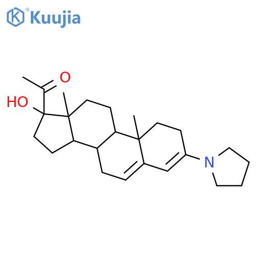 17-hydroxy-3-pyrrolidin-1-ylpregna-3,5-dien-20-one structure