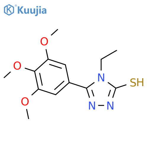 4-ethyl-3-(3,4,5-trimethoxyphenyl)-4,5-dihydro-1H-1,2,4-triazole-5-thione structure