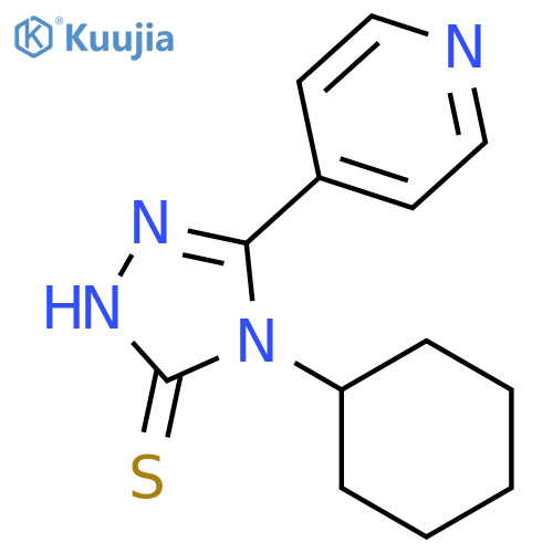 4-cyclohexyl-3-(pyridin-4-yl)-4,5-dihydro-1H-1,2,4-triazole-5-thione structure