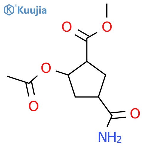 Cyclopentanecarboxylicacid, 2-(acetyloxy)-4-(aminocarbonyl)-, methyl ester, (1a,2b,4a)- (9CI) structure