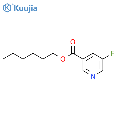 3-Pyridinecarboxylicacid, 5-fluoro-, hexyl ester structure
