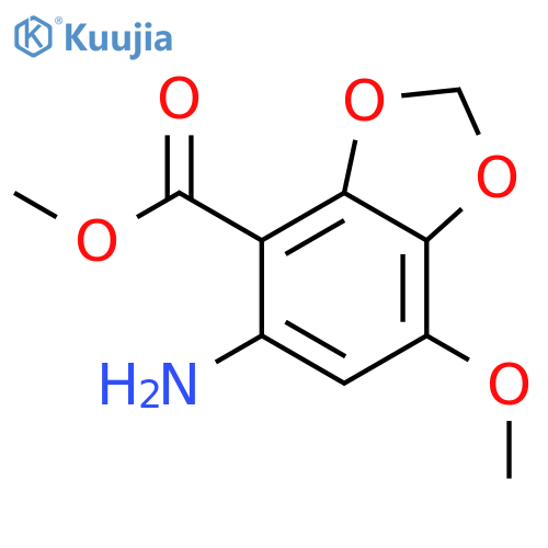 1,3-Benzodioxole-4-carboxylic acid, 5-amino-7-methoxy-, methyl ester structure