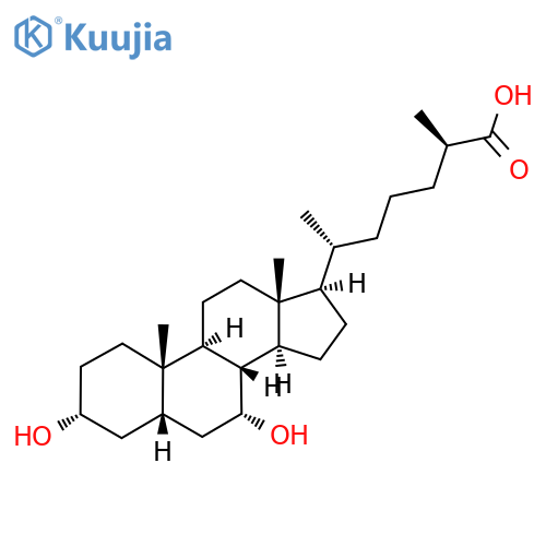 (3α,5β,7α,25R)-3,7-Dihydroxycholestan-26-oic acid structure
