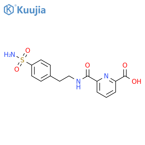 6-{2-(4-sulfamoylphenyl)ethylcarbamoyl}pyridine-2-carboxylic acid structure