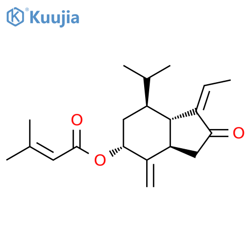 (1Z,3aR,5R,7S,7aS)-1-Ethylideneoctahydro-4-methylene-7-(1-methylethyl)-2-oxo-1H-inden-5-yl 3-methyl-2-butenoate structure
