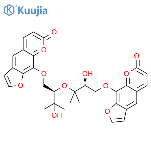 7H-Furo[3,2-g][1]benzopyran-7-one,9-[(2R)-3-hydroxy-2-[(2R)-2-hydroxy-1,1-dimethyl-3-[(7-oxo-7H-furo[3,2-g][1]benzopyran-9-yl)oxy]propoxy]-3-methylbutoxy]- structure