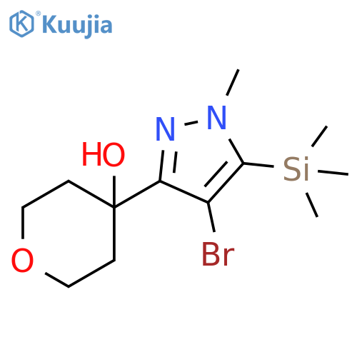 4-(4-bromo-1-methyl-5-(trimethylsilyl)-1H-pyrazol-3-yl)tetrahydro-2H-pyran-4-ol structure