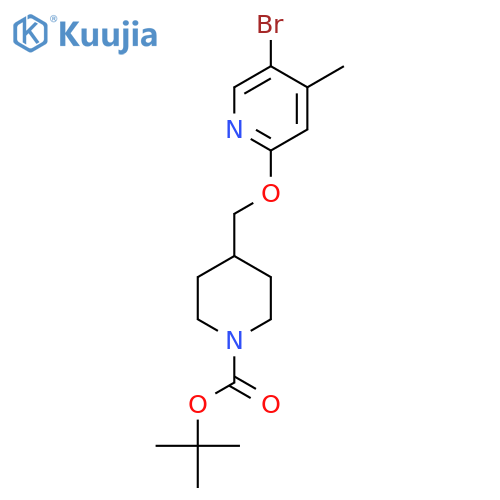Tert-Butyl 4-(((5-bromo-4-methylpyridin-2-yl)oxy)methyl)piperidine-1-carboxylate structure