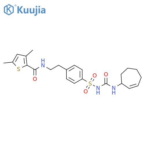 2-Thiophenecarboxamide,N-[2-[4-[[[(2-cyclohepten-1-ylamino)carbonyl]amino]sulfonyl]phenyl]ethyl]-3,5-dimethyl- structure