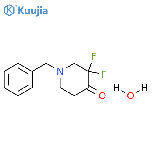 1-Benzyl-3,3-difluoropiperidin-4-one hydrate structure