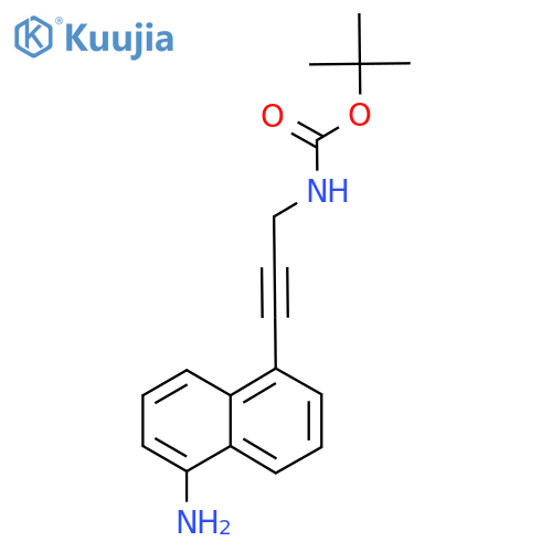 tert-butyl N-(3-(5-aminonaphthalen-1-yl)prop-2-yn-1-yl)carbamate structure