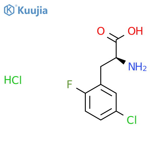 (2S)-2-Amino-3-(5-chloro-2-fluorophenyl)propanoic acid;hydrochloride structure