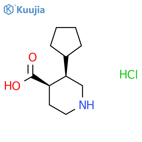 (3R,4R)-3-Cyclopentylpiperidine-4-carboxylic acid;hydrochloride structure