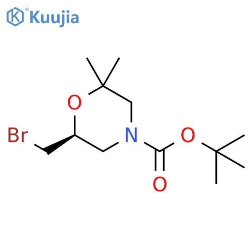 tert-butyl (6S)-6-(bromomethyl)-2,2-dimethyl-morpholine-4-carboxylate structure