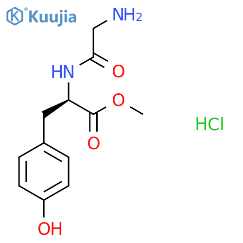 Methyl (2R)-2-[(2-aminoacetyl)amino]-3-(4-hydroxyphenyl)propanoate;hydrochloride structure