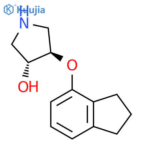 rac-(3R,4R)-4-(2,3-dihydro-1H-inden-4-yloxy)pyrrolidin-3-ol structure