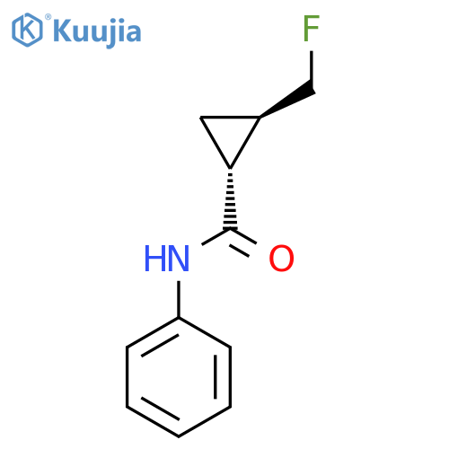 rac-(1R,2R)-2-(fluoromethyl)-N-phenylcyclopropane-1-carboxamide structure