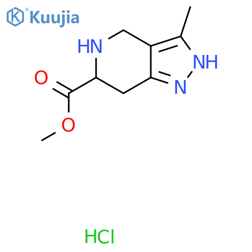 Methyl 3-methyl-4,5,6,7-tetrahydro-2H-pyrazolo[4,3-c]pyridine-6-carboxylate;hydrochloride structure