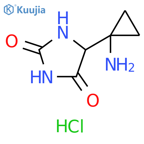 2,4-Imidazolidinedione, 5-(1-aminocyclopropyl)-, hydrochloride (1:1) structure