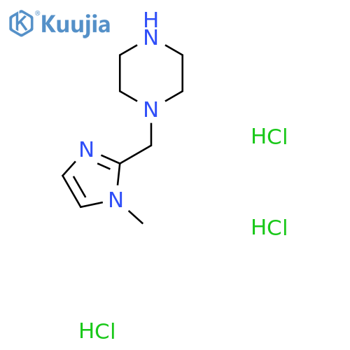 1-[(1-Methylimidazol-2-yl)methyl]piperazine;trihydrochloride structure