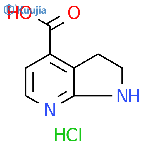 1H-Pyrrolo[2,3-b]pyridine-4-carboxylic acid, 2,3-dihydro-, hydrochloride (1:1) structure