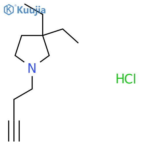 1-But-3-ynyl-3,3-diethylpyrrolidine;hydrochloride structure