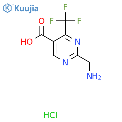 2-(Aminomethyl)-4-(trifluoromethyl)pyrimidine-5-carboxylic acid;hydrochloride structure