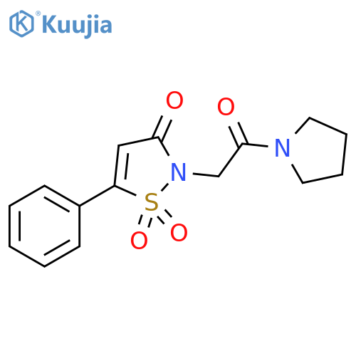 2-2-oxo-2-(pyrrolidin-1-yl)ethyl-5-phenyl-2,3-dihydro-1lambda6,2-thiazole-1,1,3-trione structure