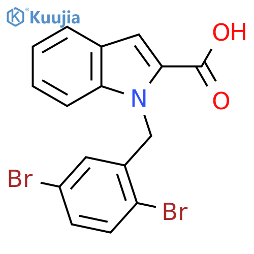1-[(2,5-Dibromophenyl)methyl]indole-2-carboxylic acid structure