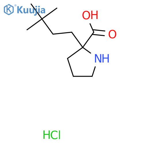 2-(3,3-Dimethylbutyl)pyrrolidine-2-carboxylic acid;hydrochloride structure