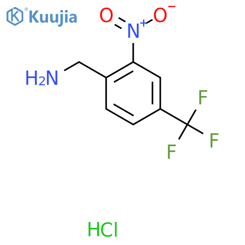 [2-Nitro-4-(trifluoromethyl)phenyl]methanamine;hydrochloride structure