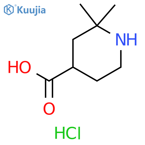 4-Piperidinecarboxylic acid, 2,2-dimethyl-, hydrochloride (1:1) structure