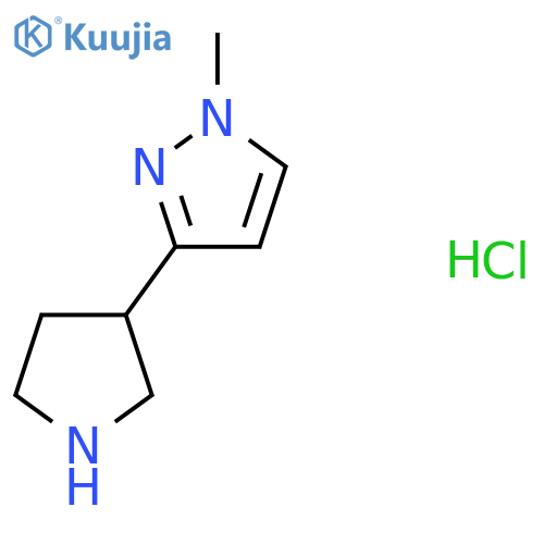 1-methyl-3-(pyrrolidin-3-yl)-1H-pyrazole hydrochloride structure