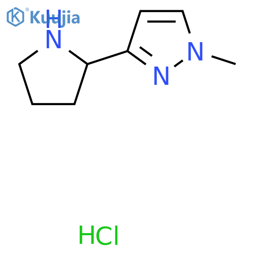 1-Methyl-3-pyrrolidin-2-ylpyrazole;hydrochloride structure