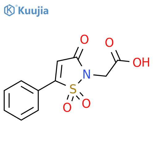 2-(1,1,3-trioxo-5-phenyl-2,3-dihydro-1,2-thiazol-2-yl)acetic acid structure