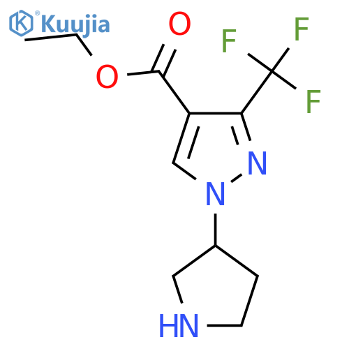 Ethyl 1-pyrrolidin-3-yl-3-(trifluoromethyl)pyrazole-4-carboxylate structure