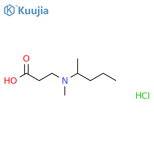 β-Alanine, N-methyl-N-(1-methylbutyl)-, hydrochloride (1:1) structure