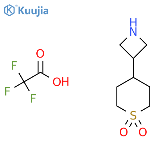 4-(Azetidin-3-yl)thiane 1,1-dioxide;2,2,2-trifluoroacetic acid structure