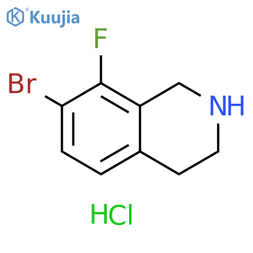 Isoquinoline, 7-bromo-8-fluoro-1,2,3,4-tetrahydro-, hydrochloride (1:1) structure