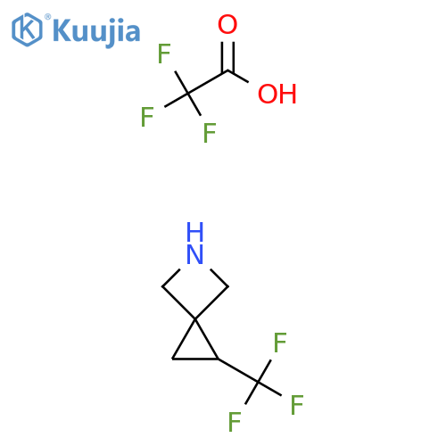 2,2,2-Trifluoroacetic acid;2-(trifluoromethyl)-5-azaspiro[2.3]hexane structure
