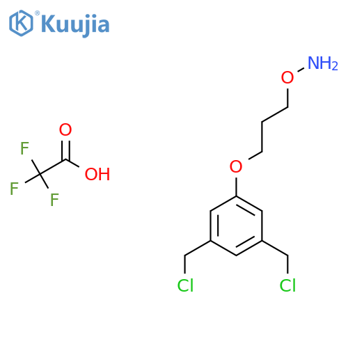 O-{3-[3,5-bis(chloromethyl)phenoxy]propyl}hydroxylamine; trifluoroacetic acid structure