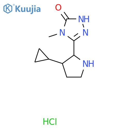 3-(3-Cyclopropylpyrrolidin-2-yl)-4-methyl-1H-1,2,4-triazol-5-one;hydrochloride structure