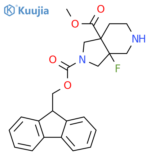 2-(9H-fluoren-9-yl)methyl 7a-methyl 3a-fluoro-octahydro-1H-pyrrolo[3,4-c]pyridine-2,7a-dicarboxylate structure